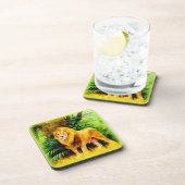 Löwenkönig im Dschungel. Jetzt kaufen Getränkeuntersetzer (Rechte Seite)