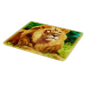 Löwenkönig im Wald. Jetzt kaufen Schneidebrett (Ecke)