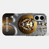Löwenkönig Individuelles Namensdesign 🦁 Case-Mate iPhone Hülle (Rückseite (Horizontal))