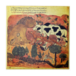 Löwenkönig Ochse Indische Renaissance Fabel Fliese