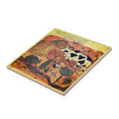 Löwenkönig Ochse Indische Renaissance Fabel Fliese (Seite)