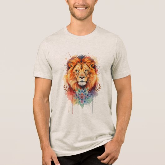 Löwenkönig Tri-Blend Shirt (Vorderseite)