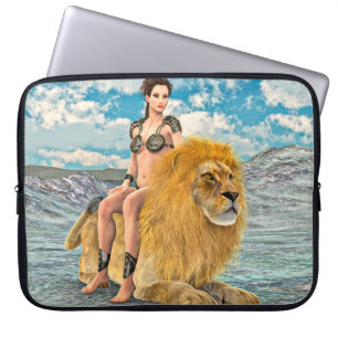 Löwenkönigin Fantasy Laptopschutzhülle