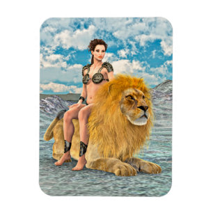 Löwenkönigin Fantasy Magnet