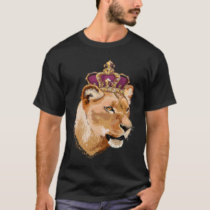 Löwenkönigin Großkatze gekrönte Löwin Familie T-Shirt