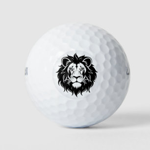 Löwenkopf-Illustration mit aufwendigen Details Golfball