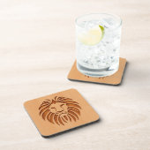 Löwenkopf in Holzdesign graviert Getränkeuntersetzer (Rechte Seite)