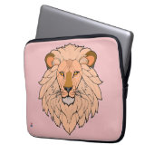Löwenkopf - Minimale Farbzeichnung Laptopschutzhülle (Vorderseite Links)