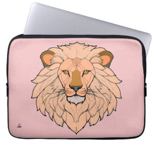 Löwenkopf - Minimale Farbzeichnung Laptopschutzhülle