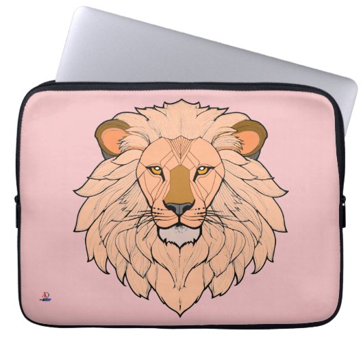 Löwenkopf - Minimale Farbzeichnung Laptopschutzhülle (Vorderseite)