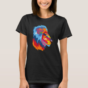 Löwenkopf mit hellen Farben T-Shirt