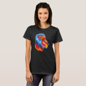 Löwenkopf mit hellen Farben T-Shirt (Vorne ganz)