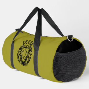 Löwenkopf mit Kronensilhouette - Schwarz 1 Duffle Bag