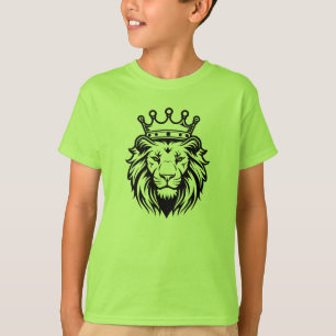 Löwenkopf mit Kronensilhouette - Schwarz 1 T-Shirt
