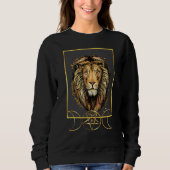 Löwenkopf mit leuchtendem Gold Sweatshirt (Vorderseite)