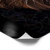 Löwenkopf mit mosaikfarbenem Glaseffekt Poster (Ecke)