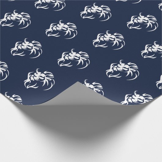 Löwenkopf, Navy Blue Geschenkpapier (Ecke)
