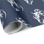 Löwenkopf, Navy Blue Geschenkpapier (Rolleneckpunkt)