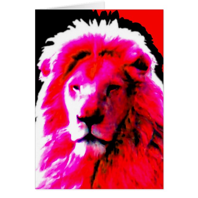 Löwenkopf Pink 'Dein Text'-Karte (Vorne)