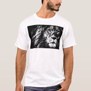 Löwenkopf Pop-Art-Vorlage Elegante moderne Herren T-Shirt