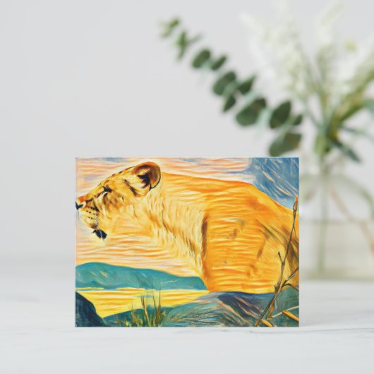 Löwenkopf Postkarte (Stehend Vorderseite)