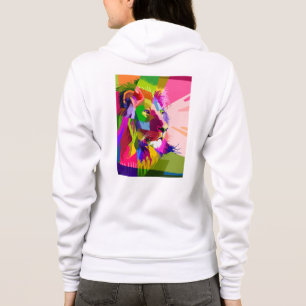 Löwenkopf-Prismatisches Pop-Art-Design-62502 Hoodie