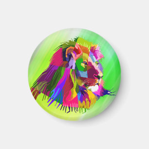 Löwenkopf-Prismatisches-Pop-Art-Design-62502 Magnet