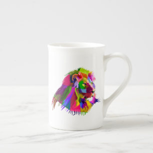 Löwenkopf-Prismatisches Pop-Art-Design-62502 Porzellantasse