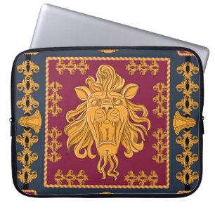 Löwenkopf-Schal: goldenes Motiv. Laptopschutzhülle