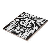 Löwenkopf schwarz-weiß ätzend fliese (Seite)