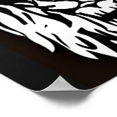 Löwenkopf, schwarz-weiße Ätzregal Poster (Ecke)