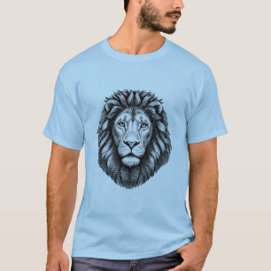 Löwenkopf-Tintenillustration Dschungel-Safari-Kuns T-Shirt