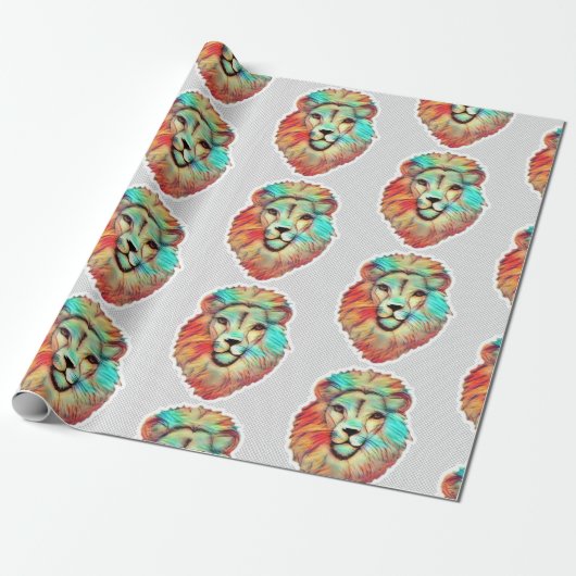 Löwenkopf-Wrap-Papier Geschenkpapier (Ungerollt)