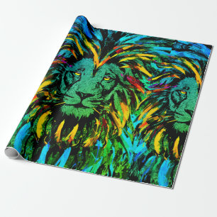 Löwenkopierpapier Orange Lion Gift Geschenkpapier