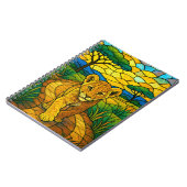 Löwenkuchen in der Savanah, Glasmalerei Notizblock (Linke Seite)