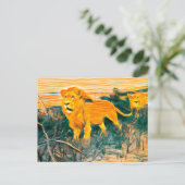 Löwenkunst verbrannt postkarte (Stehend Vorderseite)