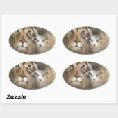 "Löwenlamm" religiöse Rittergeschenke Jesus Ovaler Aufkleber (Blatt)