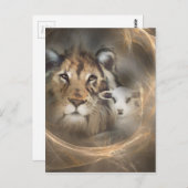 "Löwenlamm" religiöse Rittergeschenke Jesus Postkarte (Vorne/Hinten)