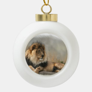 Löwenliebhaber Weihnachten Keramik Kugel-Ornament