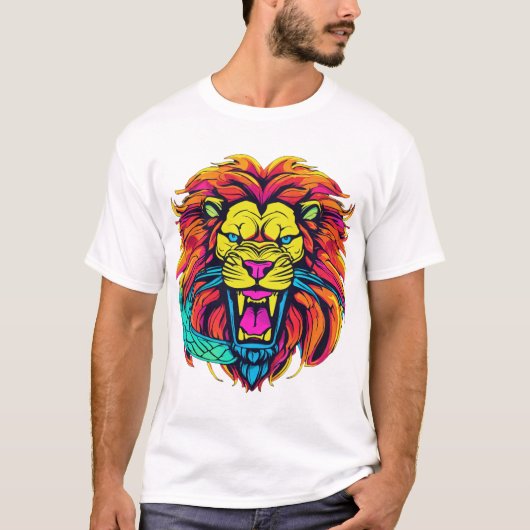 Löwenlogodesign im Shirt (Vorderseite)