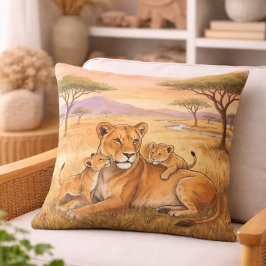 Löwenmama und -junges Safari-Tiere  Kissen