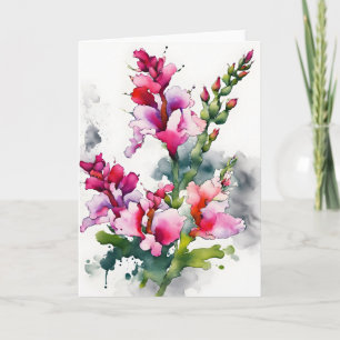 Löwenmäulchen - Aquarellblumen Karte