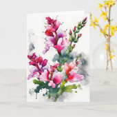 Löwenmäulchen - Aquarellblumen Karte (Gelbe Blume)