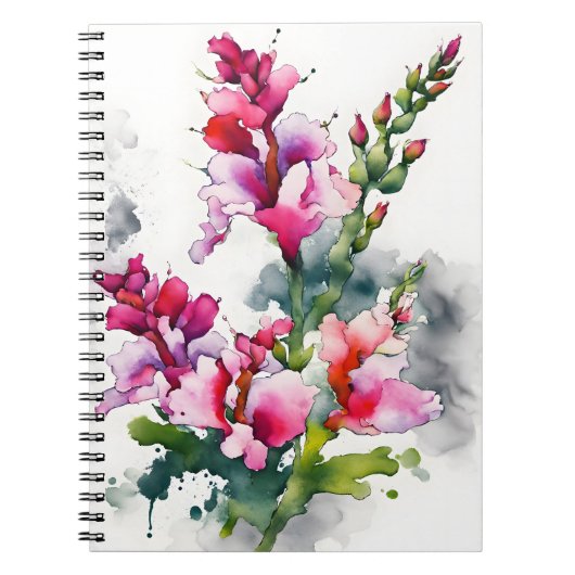 Löwenmäulchen - Aquarellblumen Notizblock (Vorderseite)