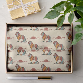 Löwenmuster-Seidenpapier | Safari-Geschenkverpacku Seidenpapier