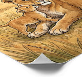 Löwenmutter und Kinderkinderzimmer Poster (Ecke)