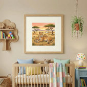 Löwenmutter und Kinderkinderzimmer Poster