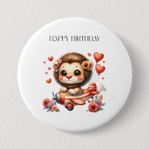 Löwenpilot Geburtstag Button