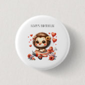 Löwenpilot Geburtstag Button (Vorderseite)