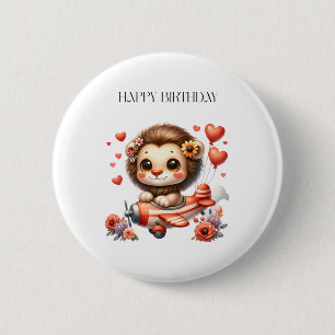 Löwenpilot Geburtstag Button